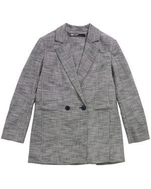 Bimba Y Lola Check-Print Tailored Blazer - Grey