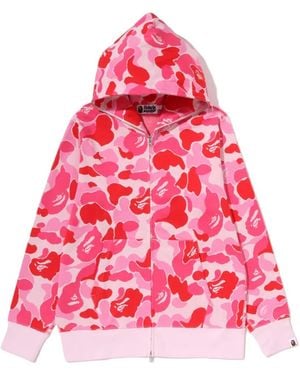 A Bathing Ape Camo-Pattern Hoodie - Red