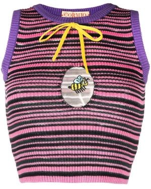 Cormio Gloria Striped Knitted Top - Blue