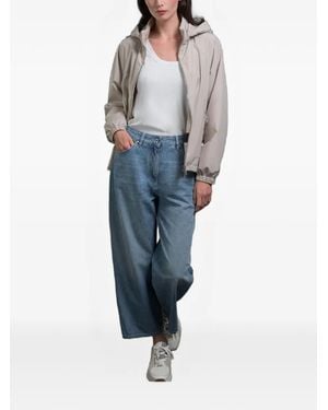 Moorer Cylia Detachable-Hood Bomber Jacket - Blue