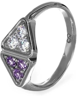 Desmo Infinity Triangular-Motif Ring - Metallic