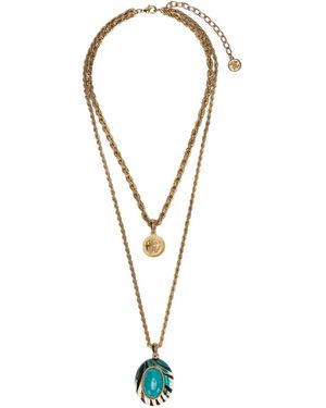 Roberto Cavalli Ray Of Sea-Print Rope-Chain Necklace - Metallic