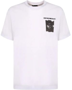 Emporio Armani Logo-Print Cotton T-Shirt - White