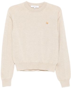Maison Kitsuné Embroidered-Logo Jumper - Natural