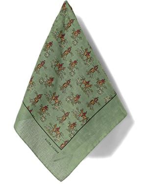 Polo Ralph Lauren Equestrian-Print Linen Bandana - Green