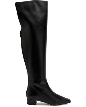 Manolo Blahnik Gore Leather Over-The-Knee Boots - Black
