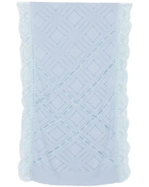 Ermanno Scervino Lace-Trim Diamond-Pointelle Scarf - Blue