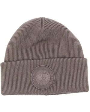 Canada Goose Gerippte Beanie Mit Logo-Patch - Braun