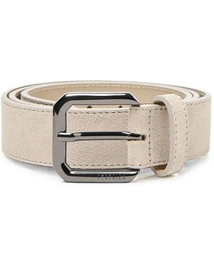 Peserico Suede-Finish Buckle Belt - Natural
