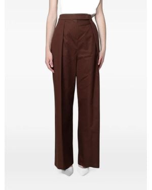 Hanita Pantalon Palazzo À Pinces - Brown