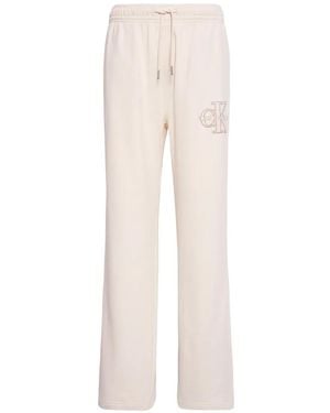 Calvin Klein Logo-Embroidered Drawstring Track Pants - White
