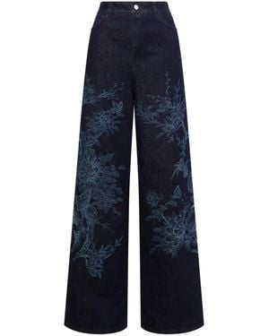 Alberta Ferretti Jeans A Fiori - Blu