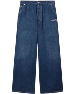 Off-White c/o Virgil Abloh ロゴ ジーンズ - ブルー