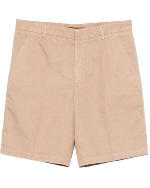 ZEGNA Bermuda Shorts With Zip And Button Closure - Natural