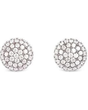 Sidney Garber Pendientes En Oro Blanco De 18 Ct Con Diamantes En Pavé