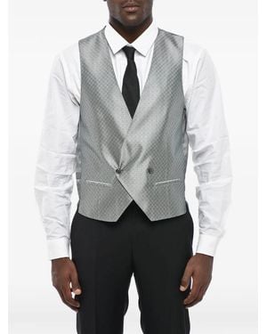 Corneliani Jacquard Double-Breasted Waistcoat - Grey