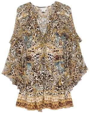 CAMILLA Ruffled Silk Mini Dress - Natural