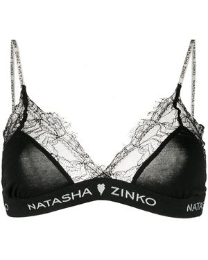 Natasha Zinko レース トライアングルブラ - ブラック
