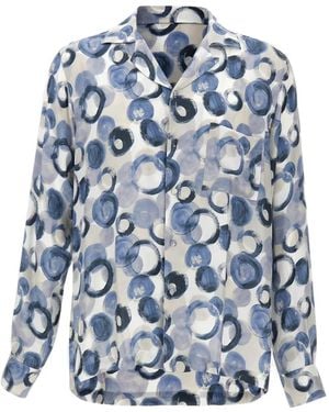 Tagliatore Island Cuban-Collar Shirt - Blue