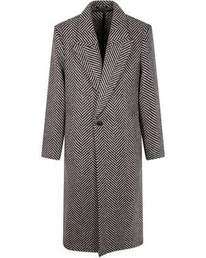 Emporio Armani Herringbone Coat - Gray