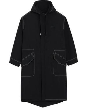 Ami Paris Crinkled Long Parka - Black