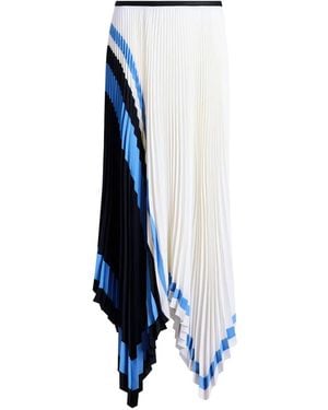 Proenza Schouler Pleated Patterned Asymmetric Skirt - Blue