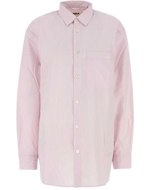 Tekla Striped Poplin Shirt - Pink