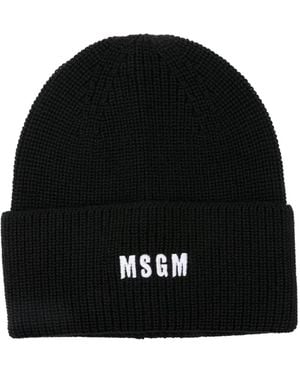 MSGM Gorro con logo bordado - Negro