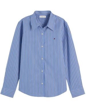 Tommy Hilfiger Vertical-Stripe Long-Sleeve Shirt - Blue