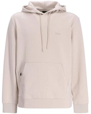 BOSS Logo-Appliqué Jersey Hoodie - Pink