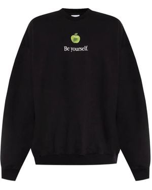 Vetements Apple-Print Sweatshirt - Blue