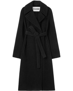 Jil Sander Mantel Mit Gürtel - Schwarz