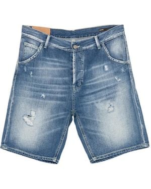 Dondup Julyan Distressed Denim Shorts - Blue