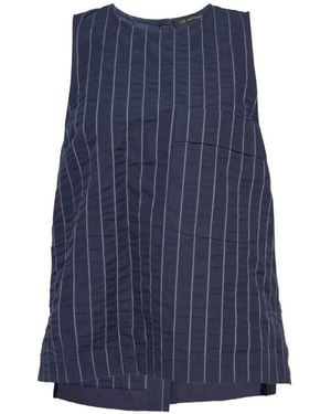 Lee Mathews Frances Pinstripe-Pattern Tank Top - Blue