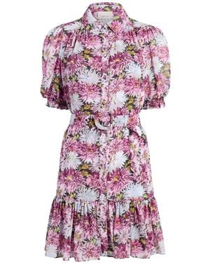 Cinq À Sept Dahlia Print Ruffled Dress - Pink
