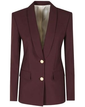 Alberta Ferretti Veste Boutonnée À Col Châle - Violet