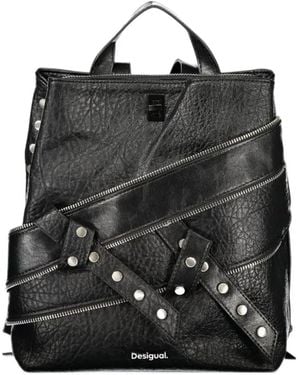 Desigual Mini Stud-Embellished Zip-Detail Backpack - Black