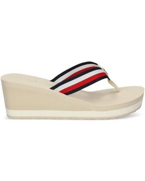 Tommy Hilfiger 68Mm Corporate Wedge Platform Sandals - Natural