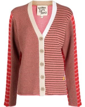 YANYAN KNITS Cárdigan A Rayas - Rojo