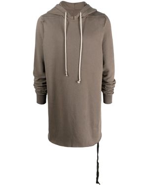 Rick Owens Cut-Out Drawstring Hoodie - Grey