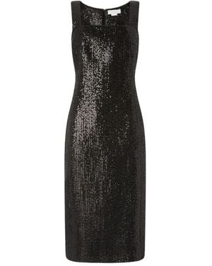 Genny Square-Neck Sequin Dress - Black