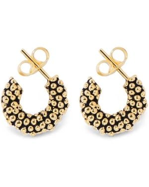 Aurelie Bidermann Mini Makoma Granulated Hoop Earrings - Metallic