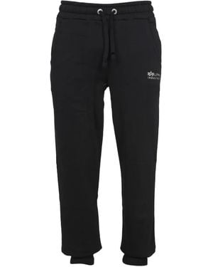 Alpha Industries Logo-Embroidered Track Trousers - Black