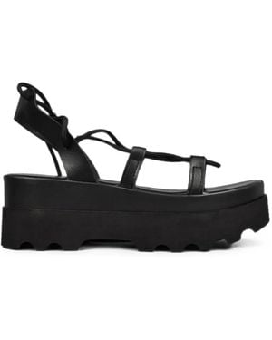 Altercore Sue Lace-Up Platform Sandals - Black