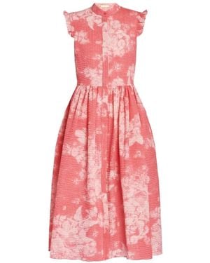 Erdem Floral-Pattern Midi Dress - Pink