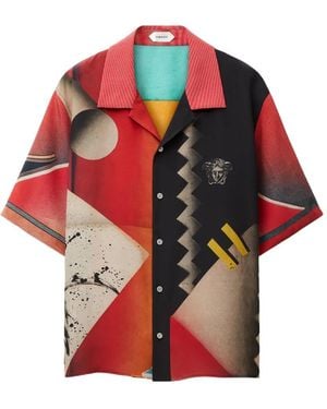Versace Medusa-Head Graphic-Print Shirt - Red