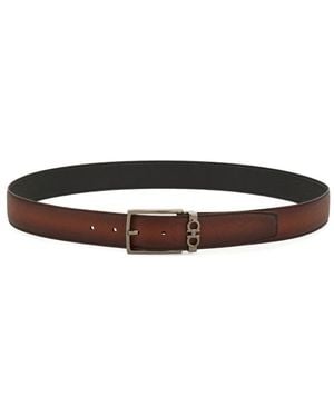 Ferragamo Gancini Reversible Belt - White
