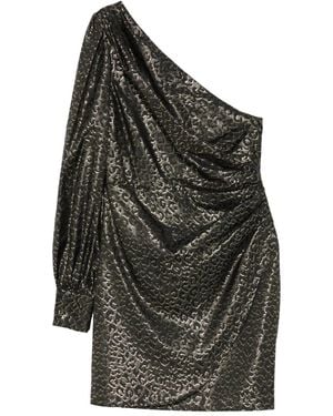 Ralph Lauren One-shoulder Pattern Mini Dress - Gray