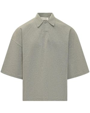 Fear Of God Essentials Logo-Patch Polo Shirt - Grey