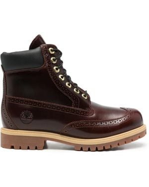 Timberland Brogue-Detail Leather Boots - Brown